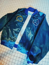 Image 3 of mood swings blue satin baseball jacket