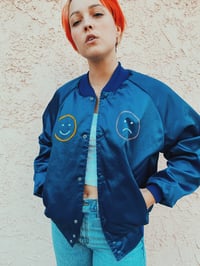 Image 5 of mood swings blue satin baseball jacket