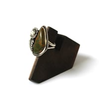 Image 2 of Turquoise Floral Sterling Silver Ring - Size 6.5