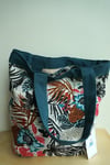 Sac Annette soft beige and graphics flowers 