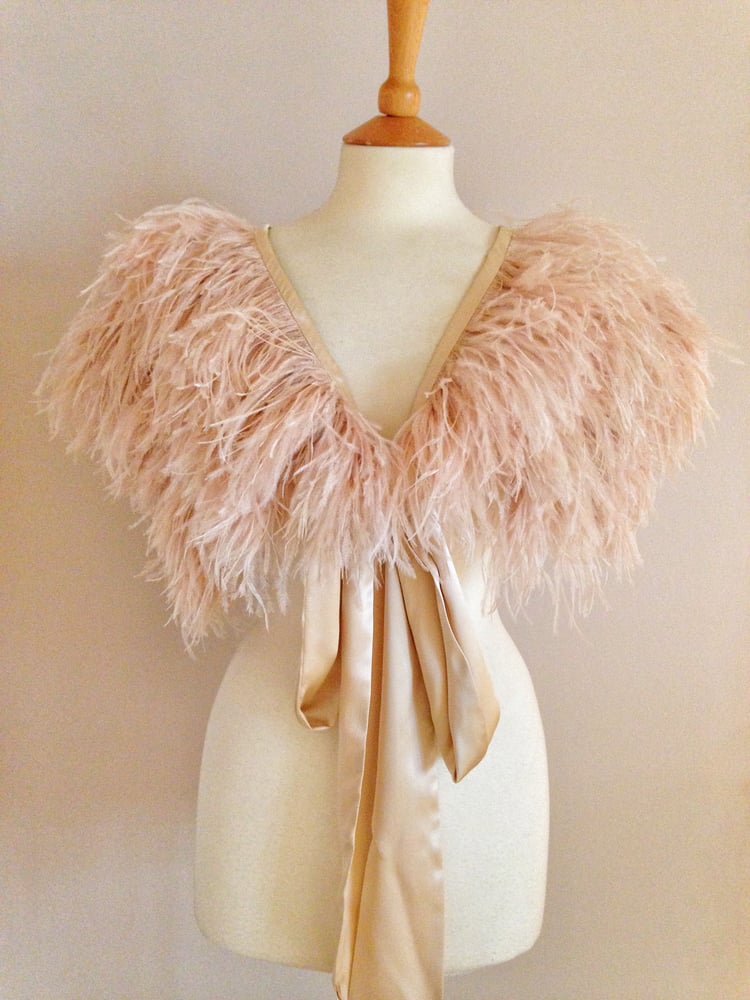 Image of Mitsou ostrich feather capelet, choice of colours