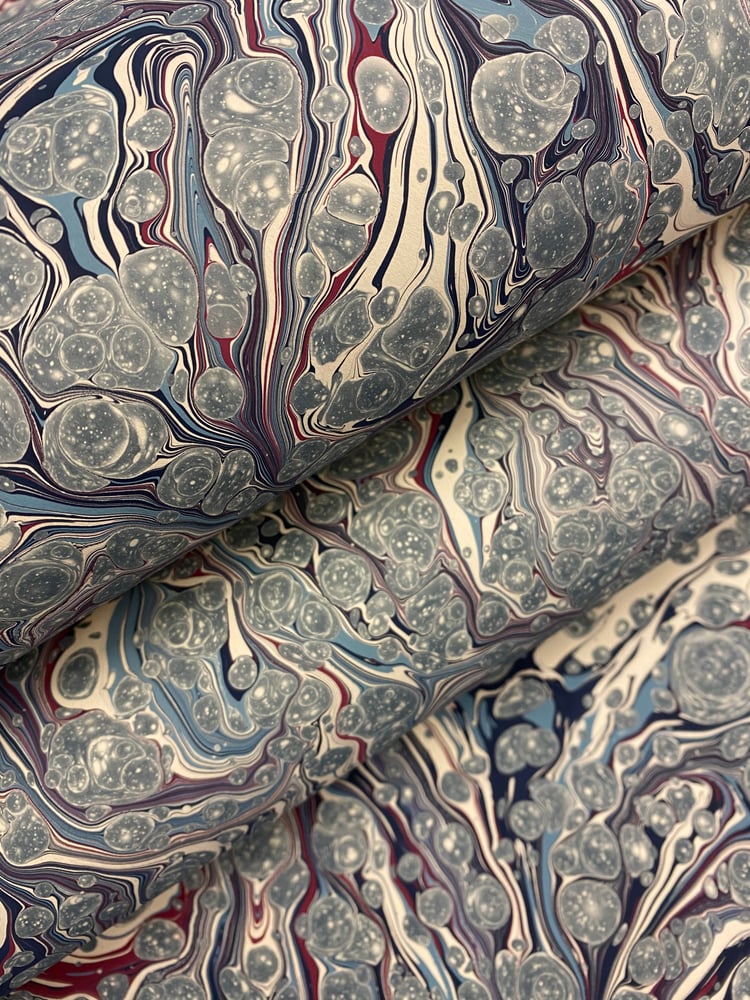 Image of Marbled Paper #29 'Blue-Grey Stormont'