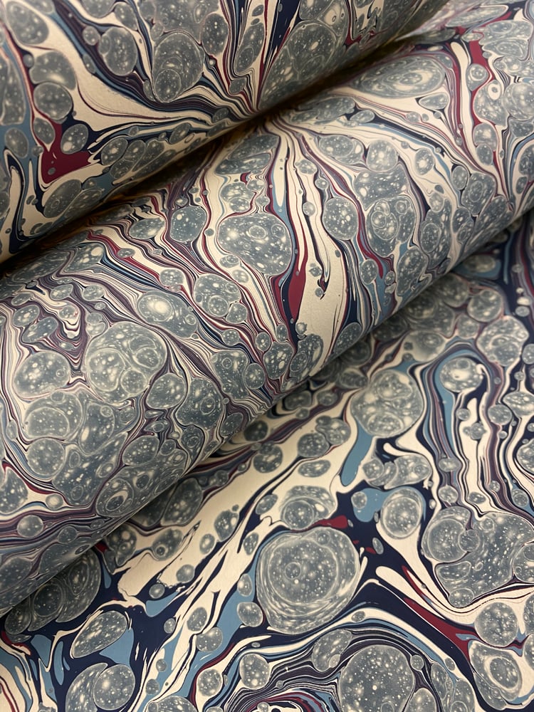 Image of Marbled Paper #29 'Blue-Grey Stormont'