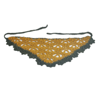 Image 2 of green n yellow doily lookin bandana