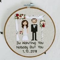 Wedding Cross Stitch Family Portrait