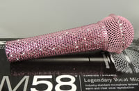 Image 2 of Personalised Shure SM58 Wired Vocal Mic in Baby Pink Crystals