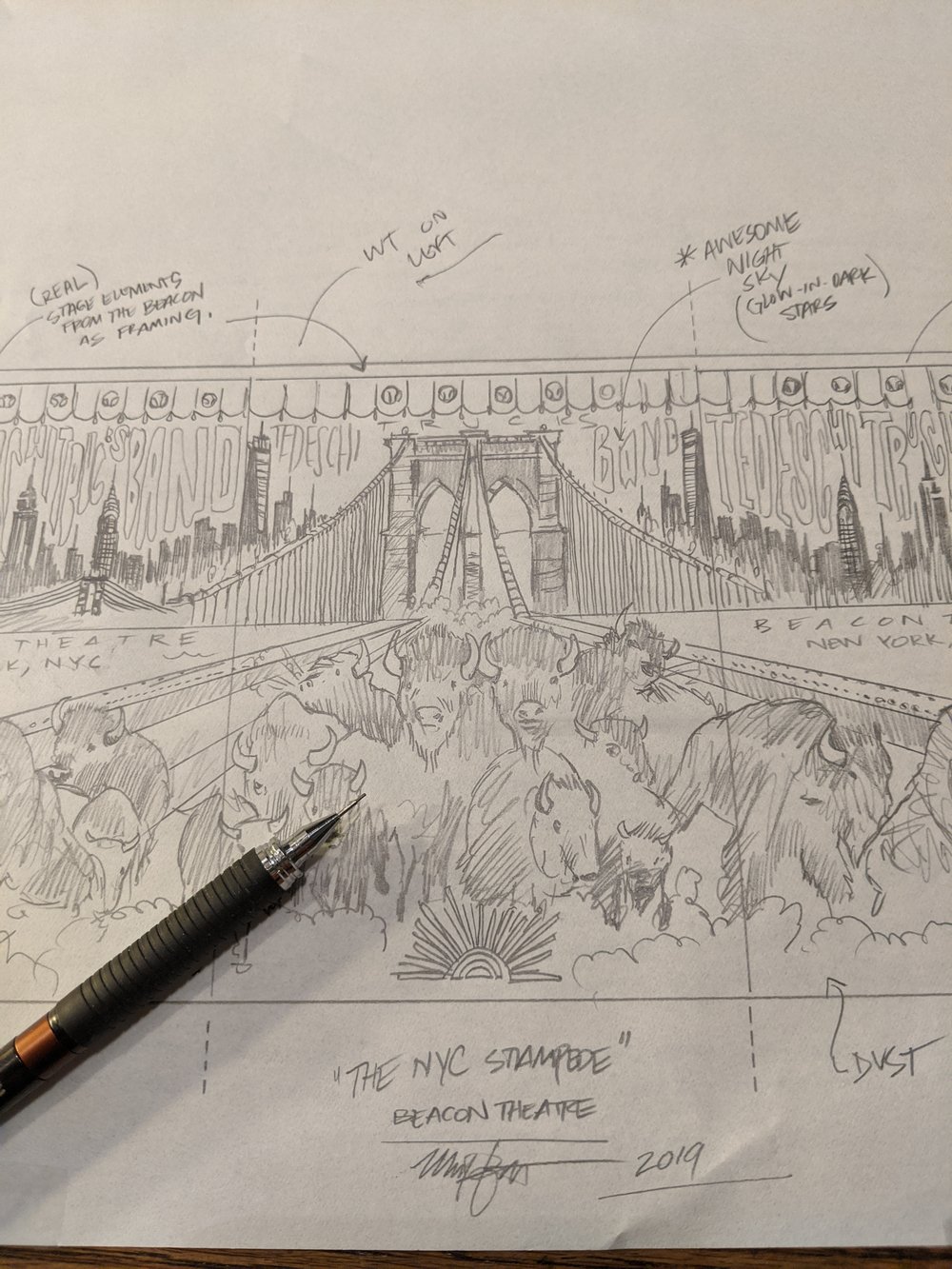 ONE OF A KIND - Original sketch for Tedeschi Trucks Band Triptych