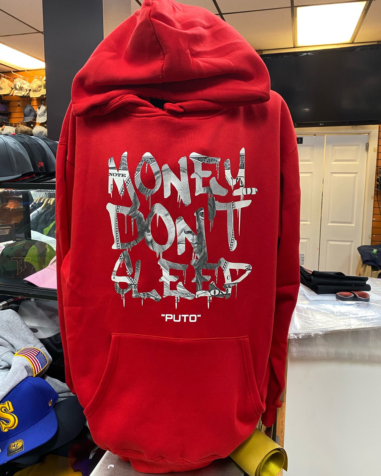 red money hoodie