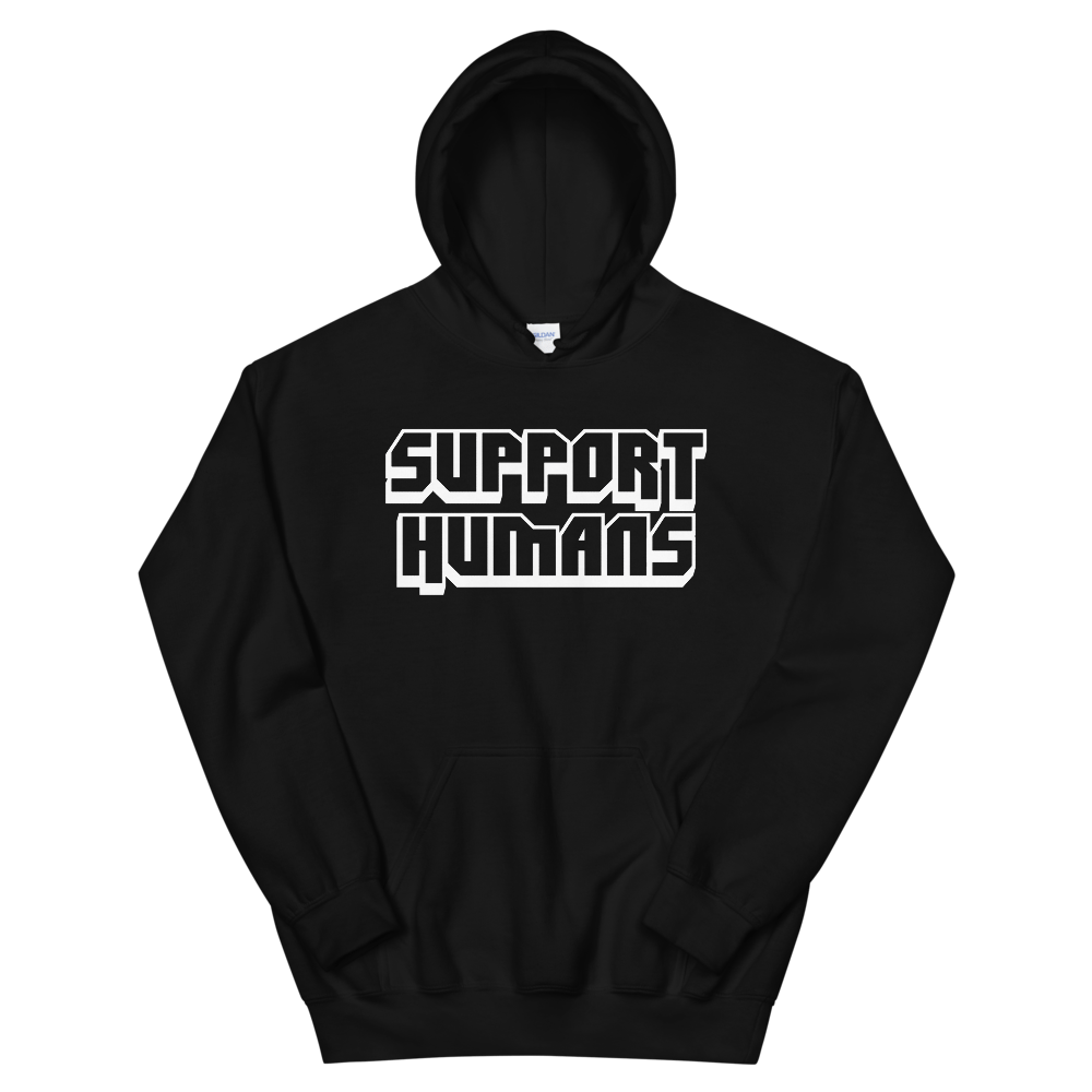 Black white human hoodie on sale
