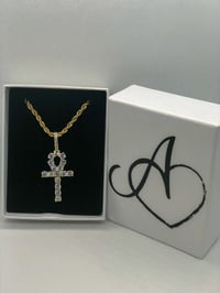 Gold Diamond  Ankh Necklace 