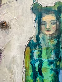 Image 4 of Original Painting. Mixed Media on Wood “New Bear” by Sheila Cameron