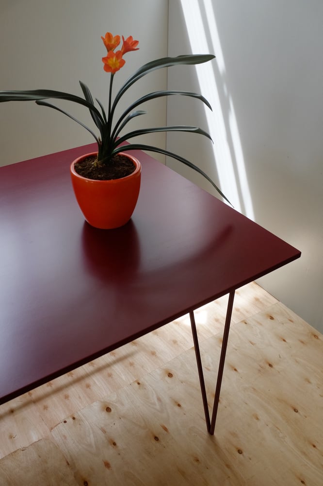 Image of Colour Play Dining Table in Beetroot