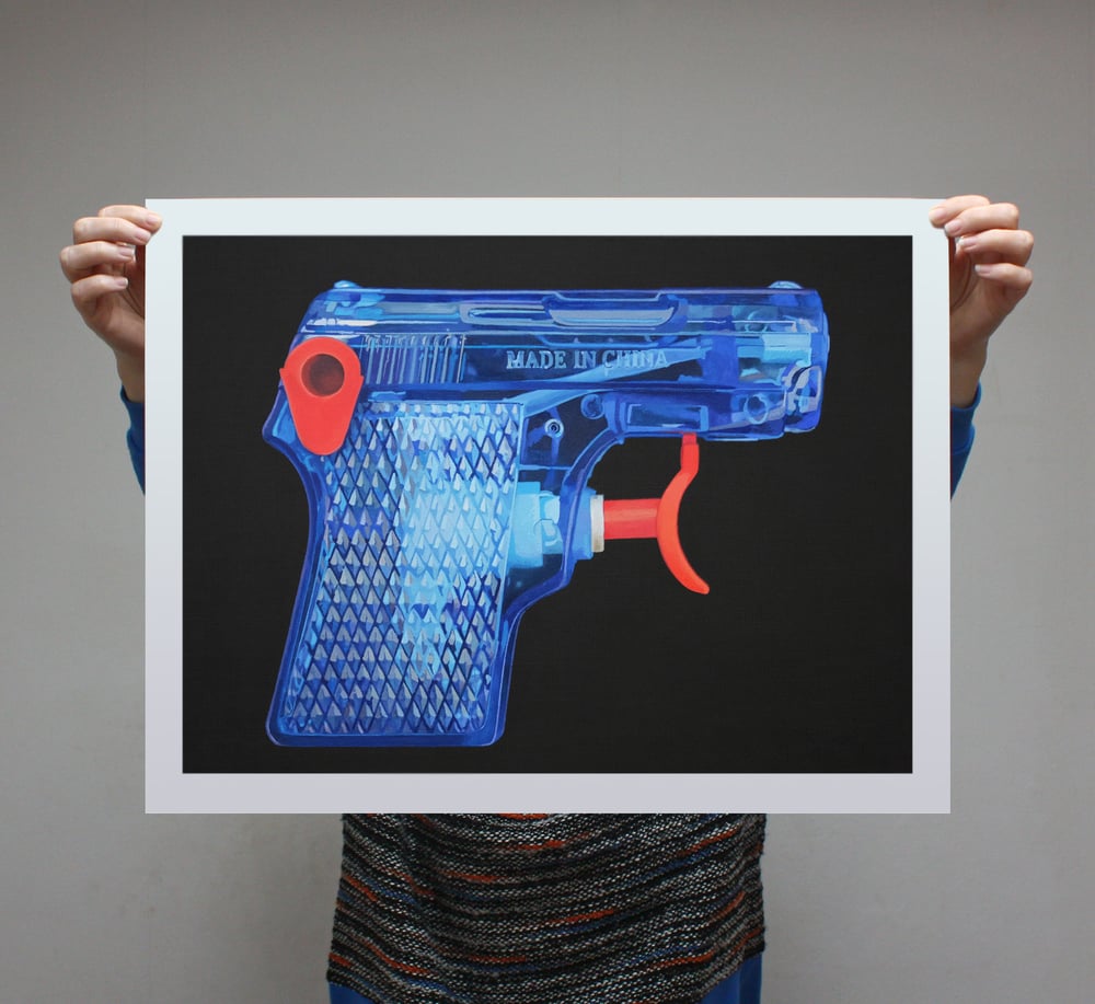 Image of 'Blue Pistol' - Limited Edition Print - 59cm x 43.5cm