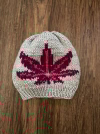 Image 1 of "Think Pink" Light Grey Beanie – Where Cozy Meets Bold