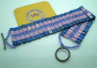 Image 1 of Pink and Purple Tila Bead Bracelet