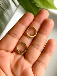 Image 3 of Medium Gold Plated Hoops 