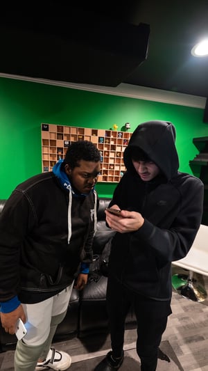 Image of Blue F hoodie
