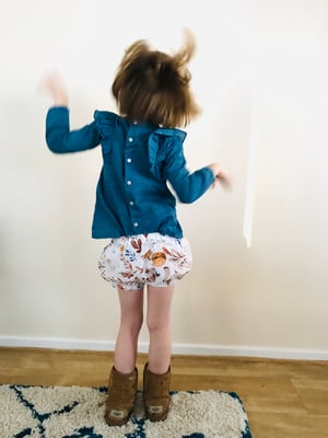 Image of Bloomer & petite jupe double gaze de coton taupe