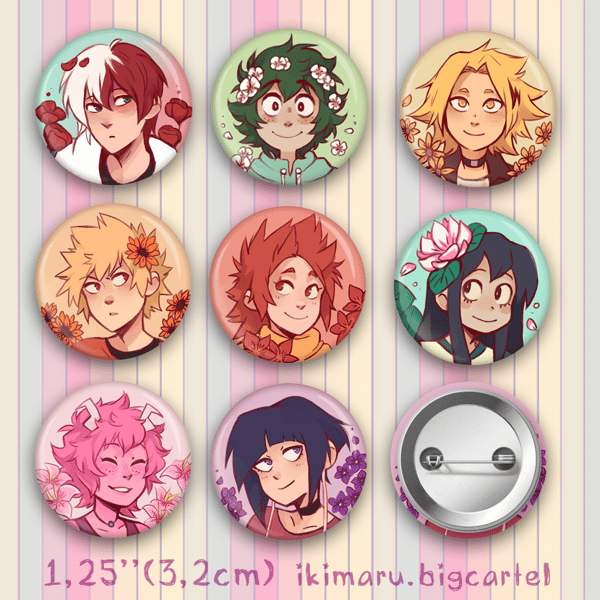 Image of BNHA Flower Buttons