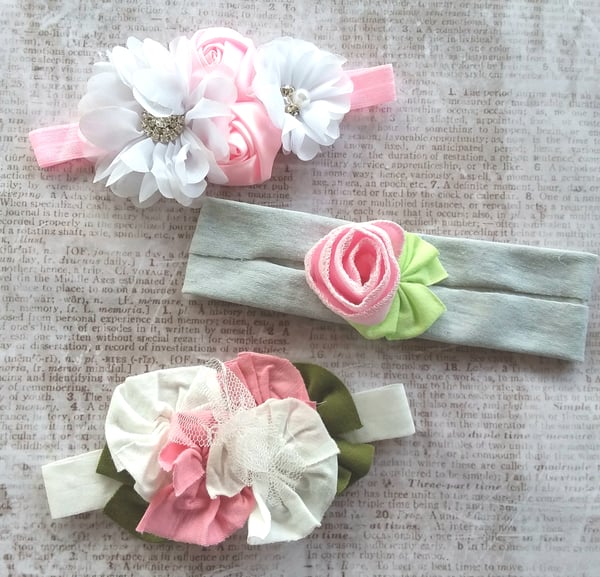 Image of  ROCK BOTTOM BLOWOUT SALE- 3 Style choices Fabric and Chiffon Headbands