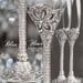 Image of Bliss Fleur Silver Champagne Flutes and Cake Cutting Set 