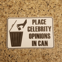 PLACE CELEBRITY OPINIONS IN CAN STICKER