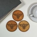 Engraved Bee Drinks Coasters - set of 4.