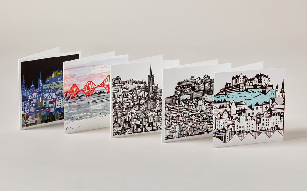 Image of Square Greetings cards ~ Edinburgh selection 01