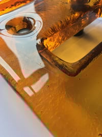 Image 3 of Pair of Vintage Glass Door Handles with Cut-Out