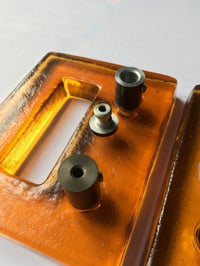 Image 5 of Pair of Vintage Glass Door Handles with Cut-Out