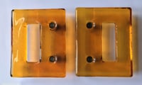 Image 2 of Pair of Vintage Glass Door Handles with Cut-Out