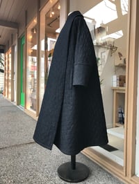 Image 2 of Quilted Matte Black Cotton Swing Coat 