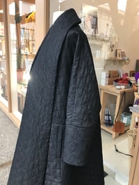 Image 3 of Quilted Matte Black Cotton Swing Coat 