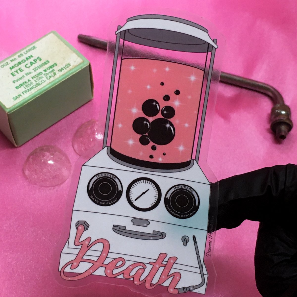 Death Embalming Machine Sticker Demonic Pinfestation