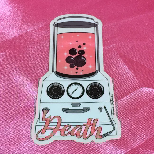 Death Embalming Machine Sticker Demonic Pinfestation
