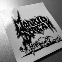 Image 3 of MORBID SCREAM - LOGO 1 STICKER BLACK ON WHITE 4 X 4