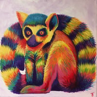 Image 1 of Leonard the Rainbow Lemur Print 