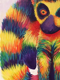 Image 4 of Leonard the Rainbow Lemur Print 