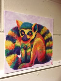 Image 3 of Leonard the Rainbow Lemur Print 