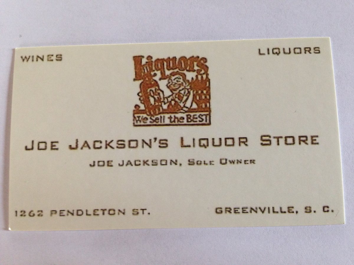 Joe Jackson's Liquor Store replica business card Shoeless Joe Jackson