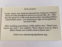 Image 2 of Joe Jackson's Liquor Store replica business card