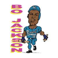 Image 2 of Bo Jackson Royal Champion white T shirt 