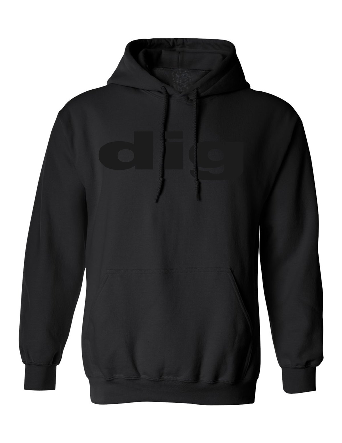 Image of official - dig - unisex "dig" logo black on black pullover hoodie