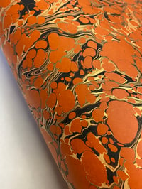 Image 2 of Marbled Paper #86 'Gold and black vein' on Russet 