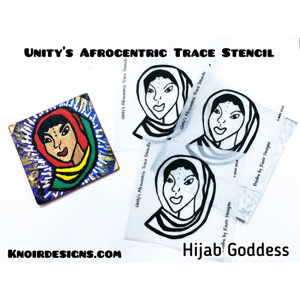 Image of Unity’s Afrocentric Trace Stencil (Hijab Goddess) Goddess/Queen Collection 