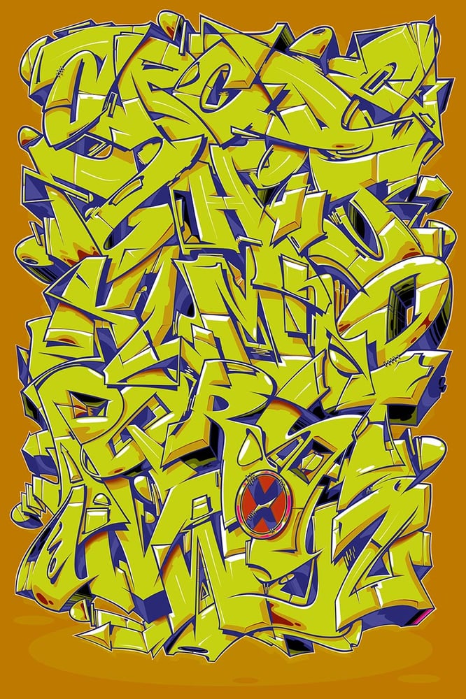 Image of Alphabet "Wildstyle 1" - Ochre