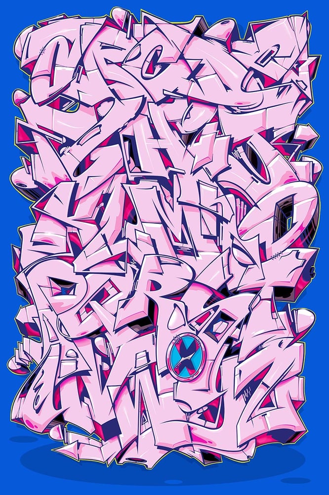 Image of Alphabet "Wildstyle 1" - Rose-Red