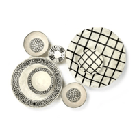 Image 3 of Grid pattern papier mache plate (large)