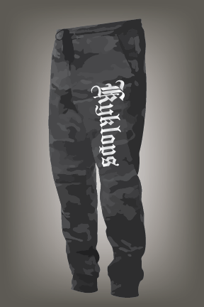 camo joggers black and white