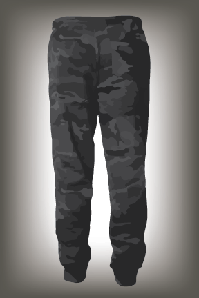 black and white camo joggers